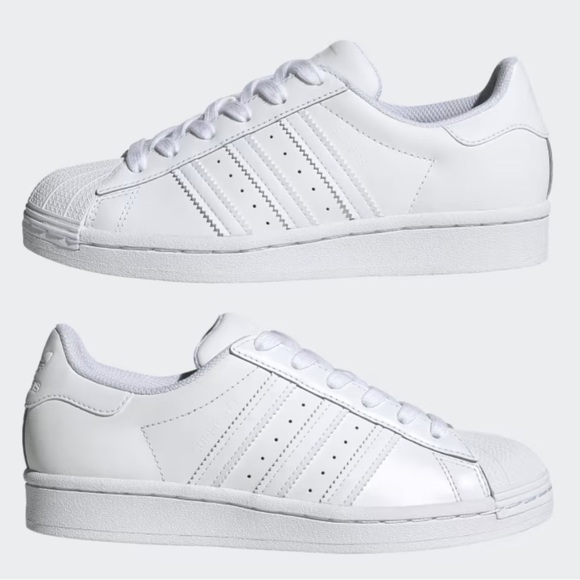 Adidas White SUPERSTAR EL I | Size 6k | Unisex/ Kids/Girls/Boys Shoes NEW!!!💙 - Picture 1 of 14